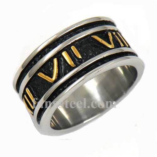 FSR02W00G Rome Number band Ring - Click Image to Close